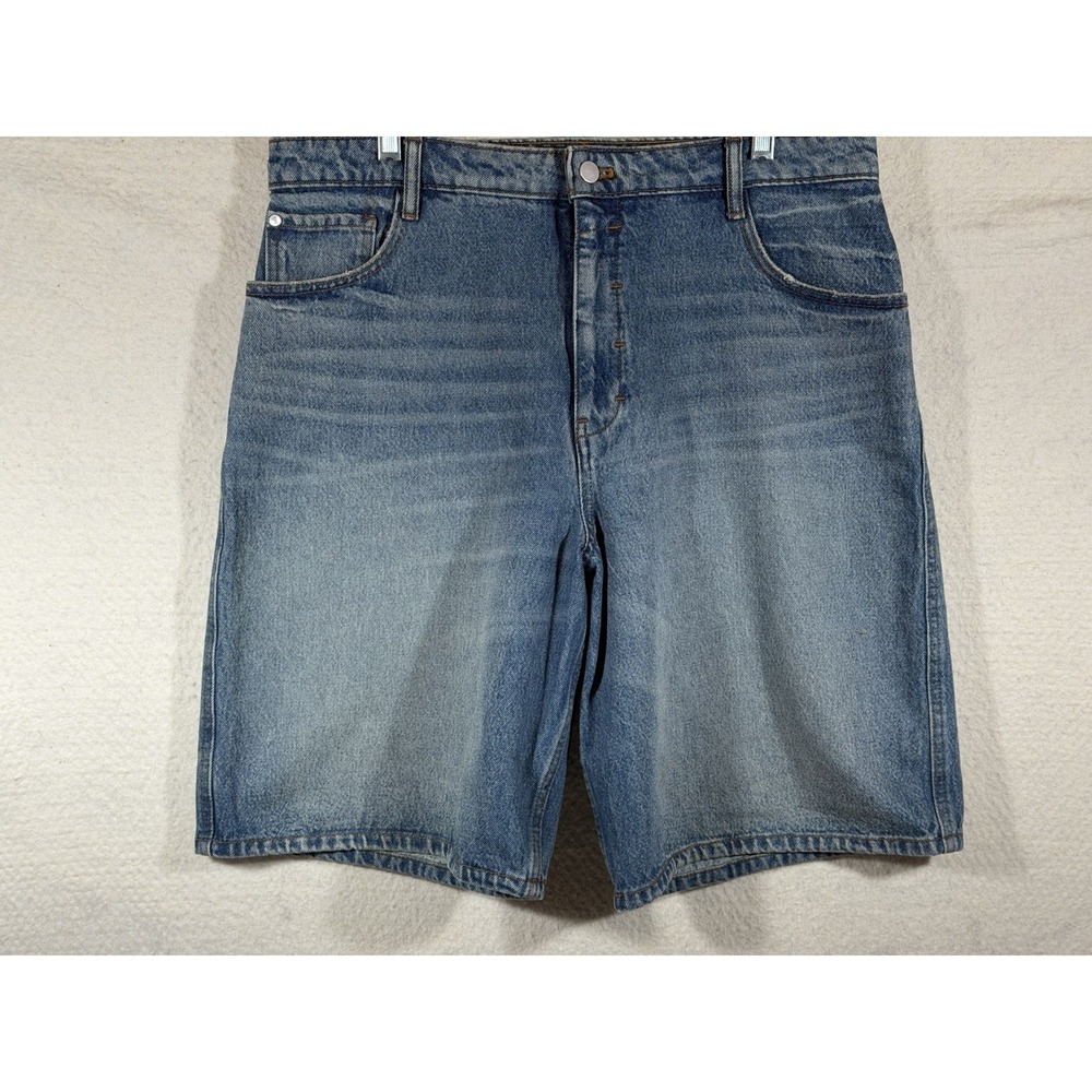 Pilcro Anthropologie Womens 32 Denim Bermuda Shorts High Rise Boho Coastal